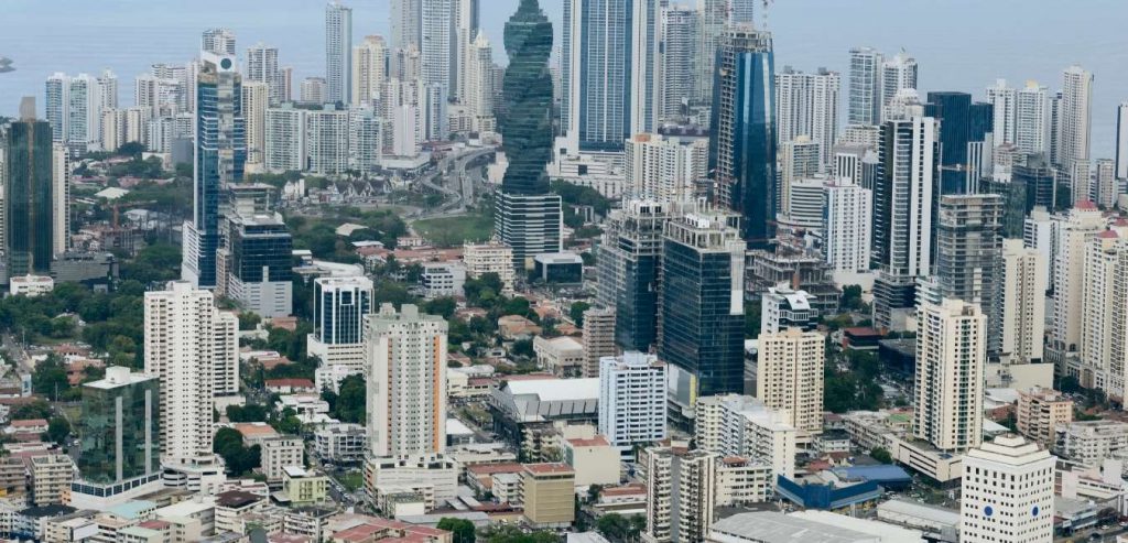 Foto aérea del área bancaria de Panamá